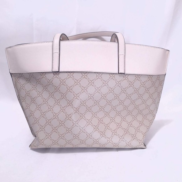 Nine West Tote Bag Beige Monogram Shoulder Bag w/ Card Holder & Top Zip Mint - Picture 3 of 12